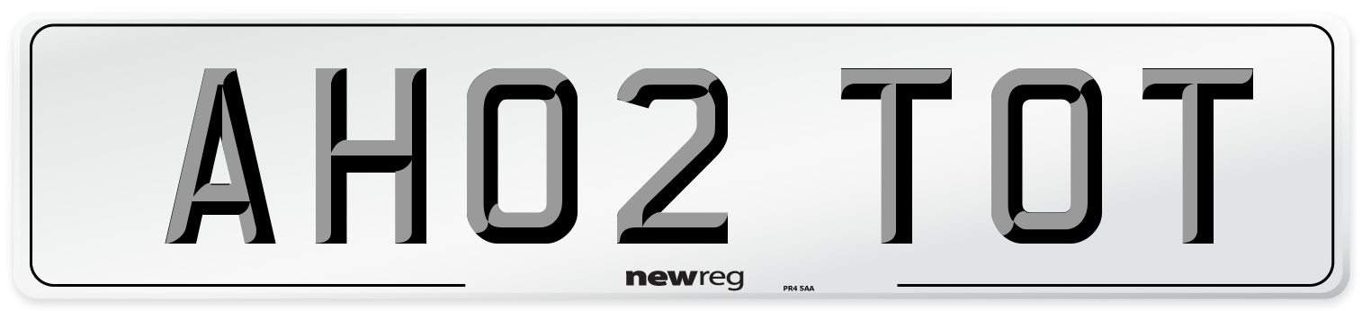 AH02 TOT Number Plate from New Reg